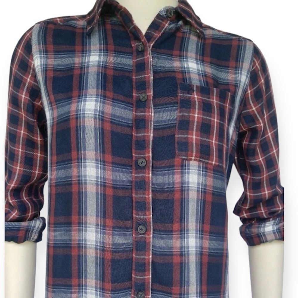 Abercrombie & Fitch Womens Long Sleeve plaid Soft Shirt​​​​‎